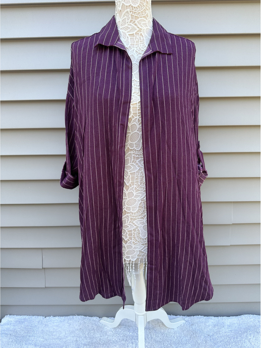 NWT Torrid Gauze Open Front Shirt Kimono Potent Purple
